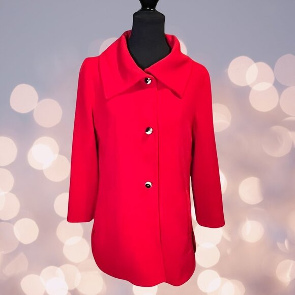 Sara Campbell Red Pea Coat size 10 - Picture 1 of 7